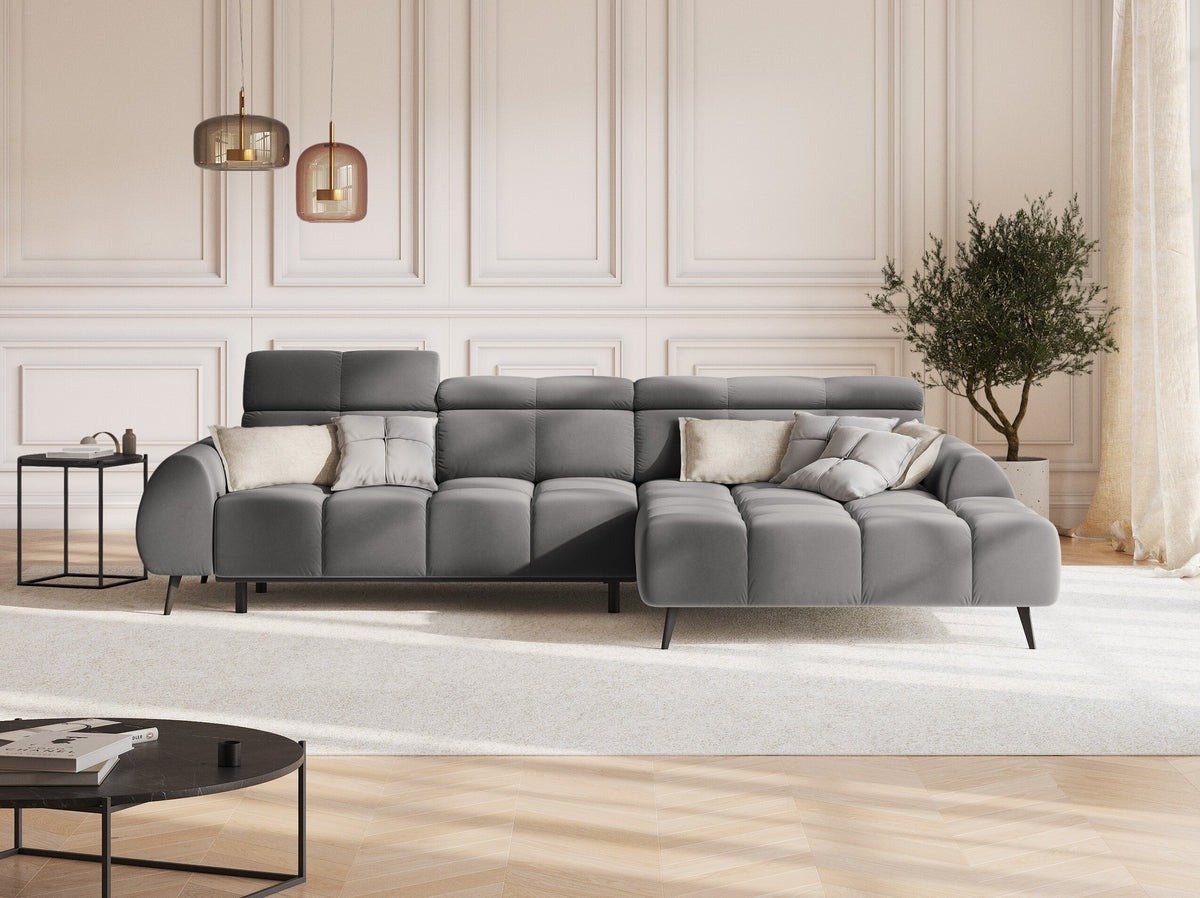 coltar-cu-reglaj-electric-5-locuri-alyse-catifea-l295-cm96312 Divano angolare Alyse con regolazione elettrica 5 posti in velluto - L295 cm - immagine 1