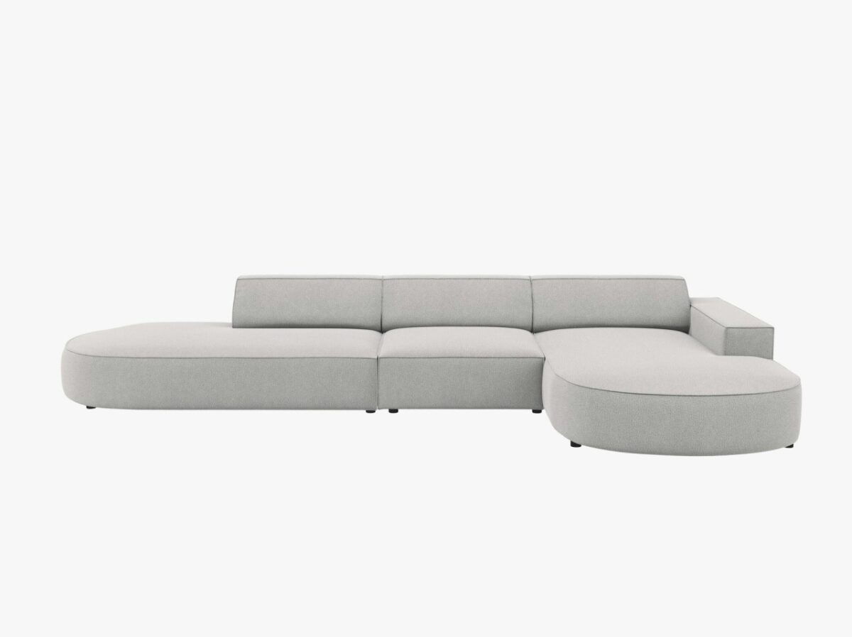 Divano angolare Jodie 4 posti aperto arrotondato in tessuto - immagine 8