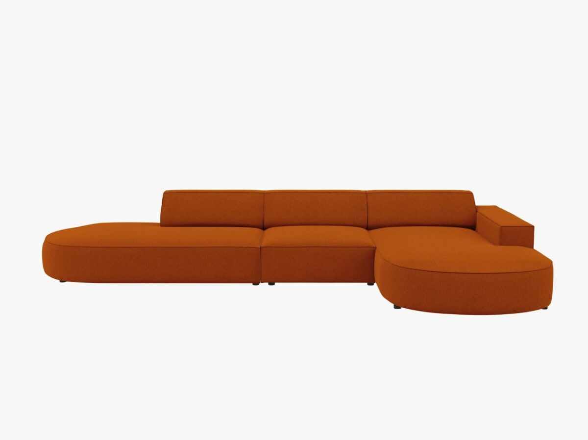 Divano angolare Jodie 4 posti aperto arrotondato in tessuto - immagine 9