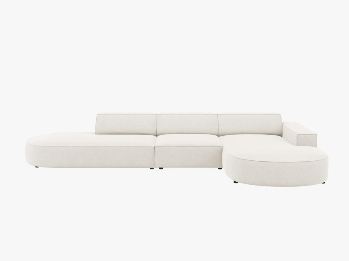 Divano angolare Jodie 4 posti aperto arrotondato in tessuto - immagine 10