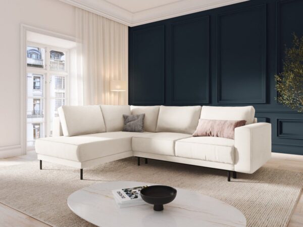 Divano angolare Caro allungabile 5 posti in velluto - L247 cm