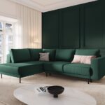 Divano angolare Caro allungabile 5 posti in tessuto - L247 cm