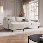 Divano angolare Scott allungabile 5 posti in velluto - L212 cm