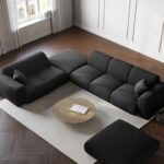 Divano angolare Nolio L 4 posti in ciniglia