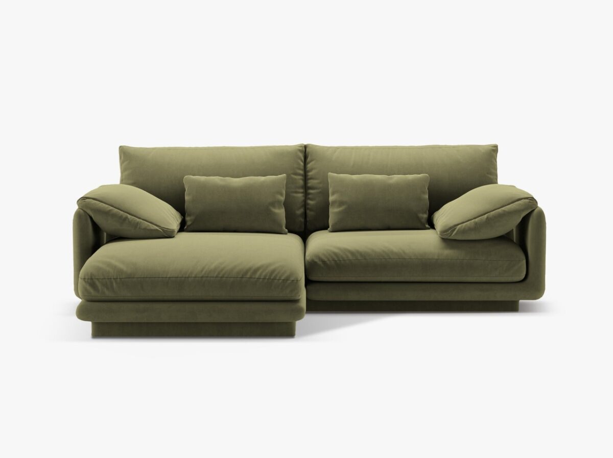 Divano angolare Torino in velluto - L220 cm - immagine 3
