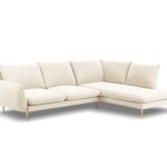 Divano angolare Vienna 6 posti in velluto con gambe dorate - L275 cm