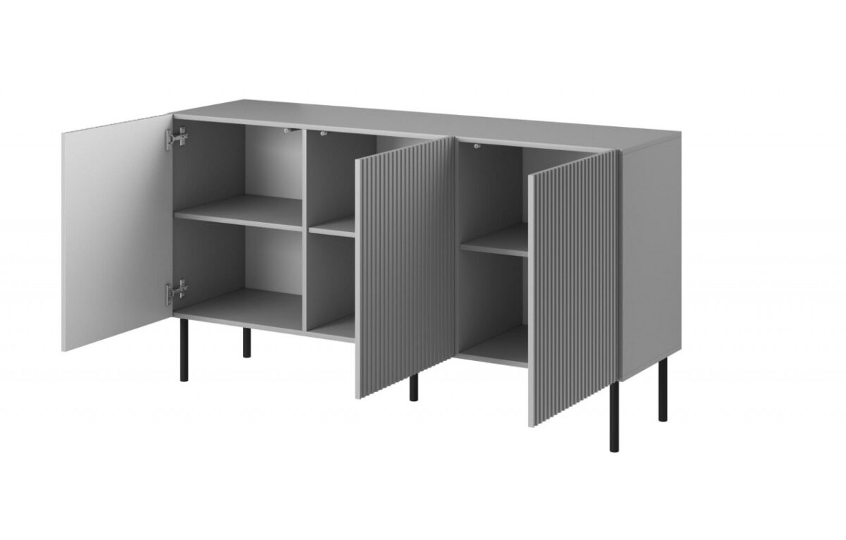 Credenza Asensio KM-1 in grigio chiaro/nero - L150 cm - immagine 2