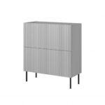 Credenza Asensio KM-2 in grigio chiaro/nero - L100 cm