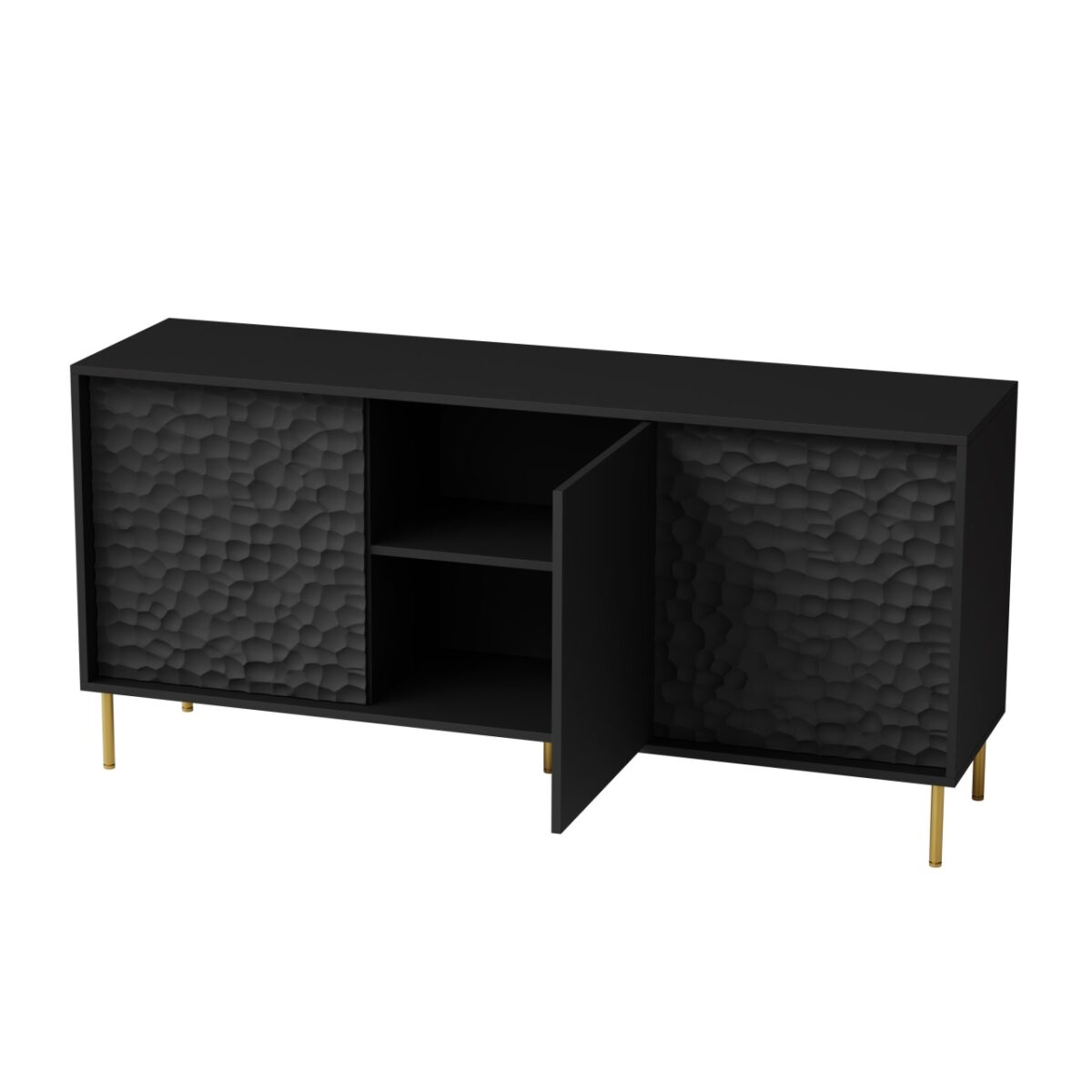Credenza Bullet KM-1 in nero/oro - L155 cm - immagine 13