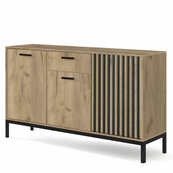 Credenza Lamino KM-1 in rovere craft/nero