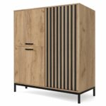 Credenza Lamino KM-2 in rovere craft/nero