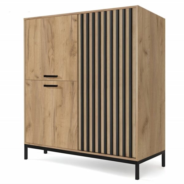 Credenza Lamino KM-2 in rovere craft/nero
