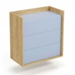 Comò modulare Mobius S3 in rovere naturale/blu - H83