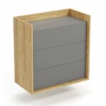 Comò modulare Mobius S3 in legno naturale/grigio - H83