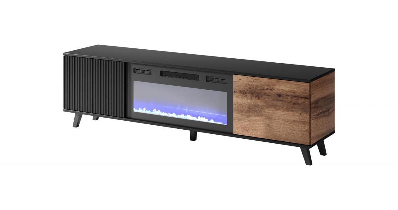 comoda-random-rtv-k-cu-semineu-stejar-wotan-negru102723 Mobile con camino Random RTV-K in rovere wotan/nero - immagine 1