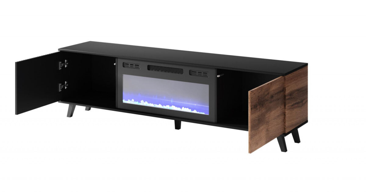 Mobile con camino Random RTV-K in rovere wotan/nero - immagine 2