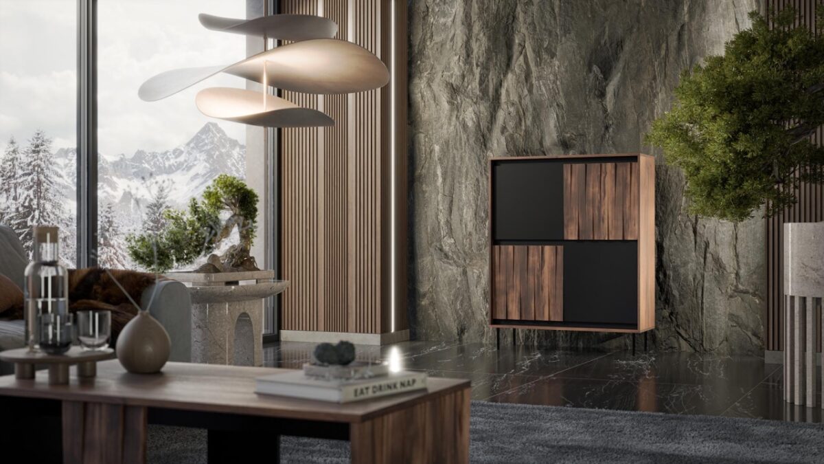Credenza Swing KM-2 in noce/nero - immagine 8