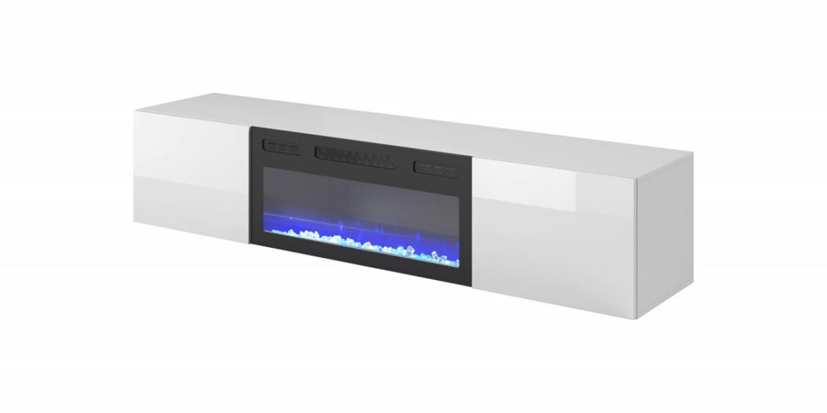 Mobile con camino Livo RTV 180 in bianco - immagine 3