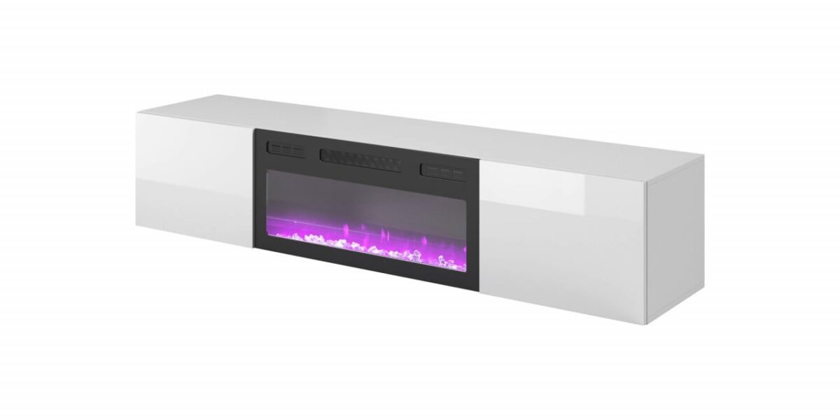 Mobile con camino Livo RTV 180 in bianco - immagine 4