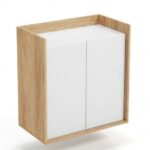 Comò modulare Mobius 2D in legno naturale/bianco - H83 cm