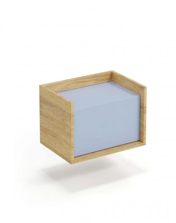 corp-modular-mobius-1d-natur-albastru-–-h36-cm22244 Comò modulare Mobius 1D in legno naturale/blu - H36 cm - immagine 1