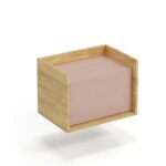 Comò modulare Mobius 1D in legno naturale/rosa - H36cm