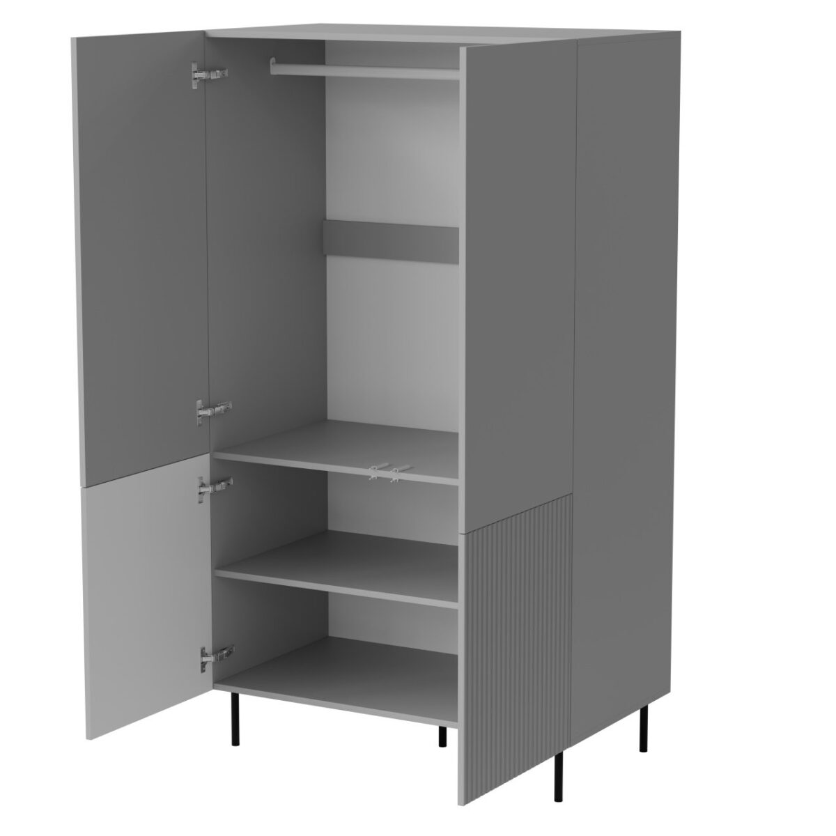 Credenza Asensio S-1 in grigio chiaro/nero - L80 cm - immagine 2