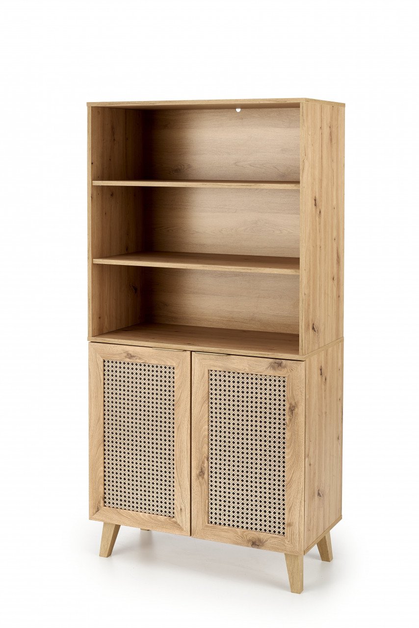 dulap-borneo-reg-1-stejar-artizan-negru-l80-cm101469 Credenza Borneo REG-1 in rovere castagno/nero - L80 cm - immagine 1