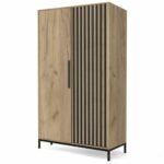 Armadio Lamino S-1 in rovere artigianale/nero