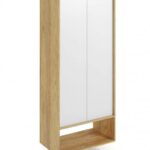 Armadio modulare Mobius 2D in legno naturale/alb - H179 cm