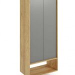 Armadio modulare Mobius 2D in legno naturale/grigio - H179 cm