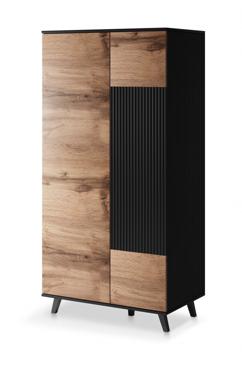 dulap-random-s-1-stejar-wotan-negru101667 Armadio Random S-1 in rovere wotan/nero - immagine 1