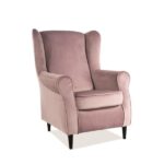 Poltrona Baron in velluto rosa - Blu52/wenge