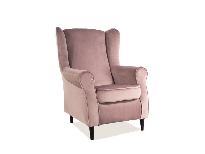 fotoliu-baron-velvet-roz-blu52-wenge7254 Poltrona Baron in velluto rosa - Blu52/wenge - immagine 1