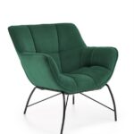 Poltrona Belton in velluto verde - H78 cm