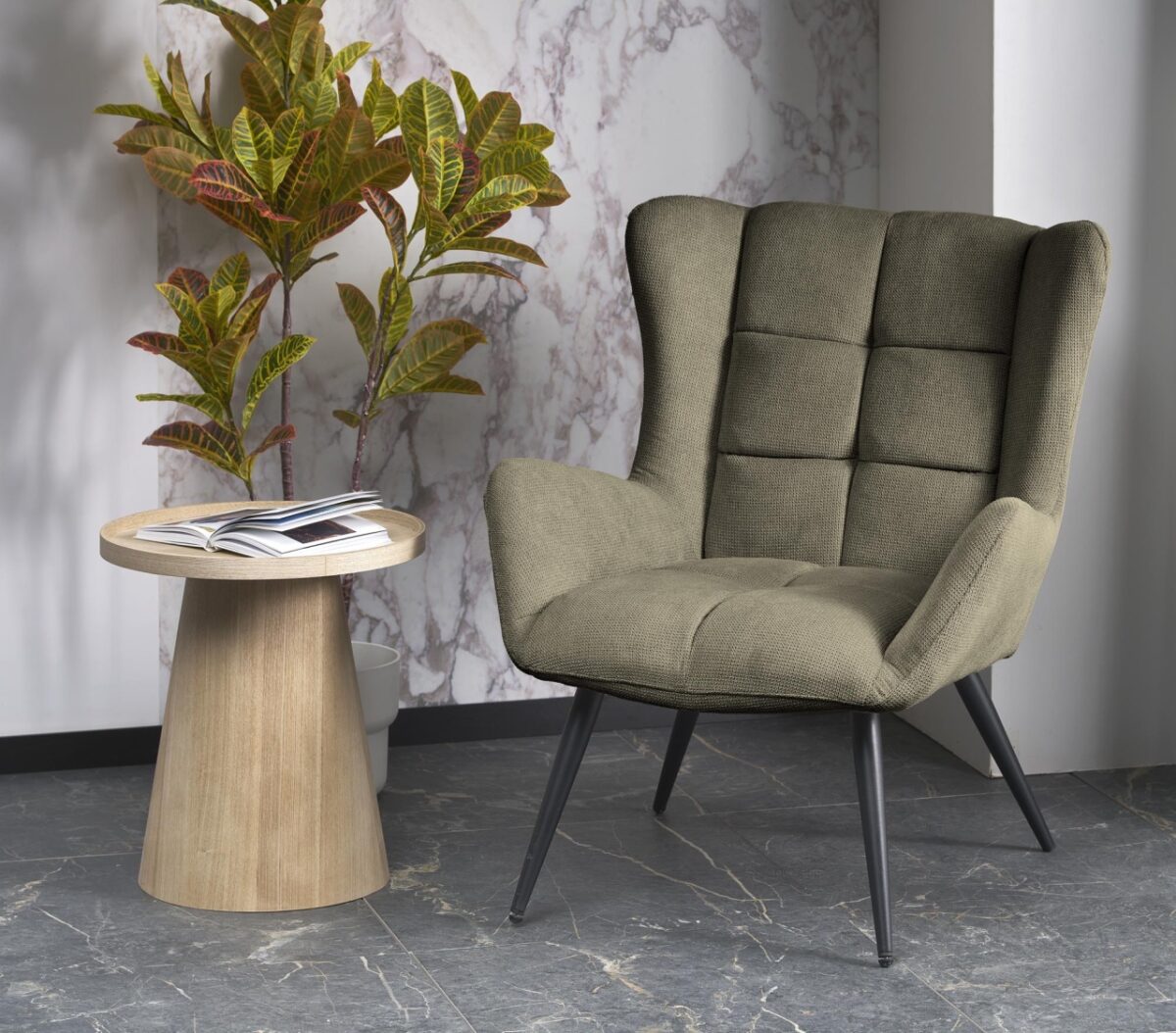Poltrona Byron tessuto oliva - H92 cm - immagine 4