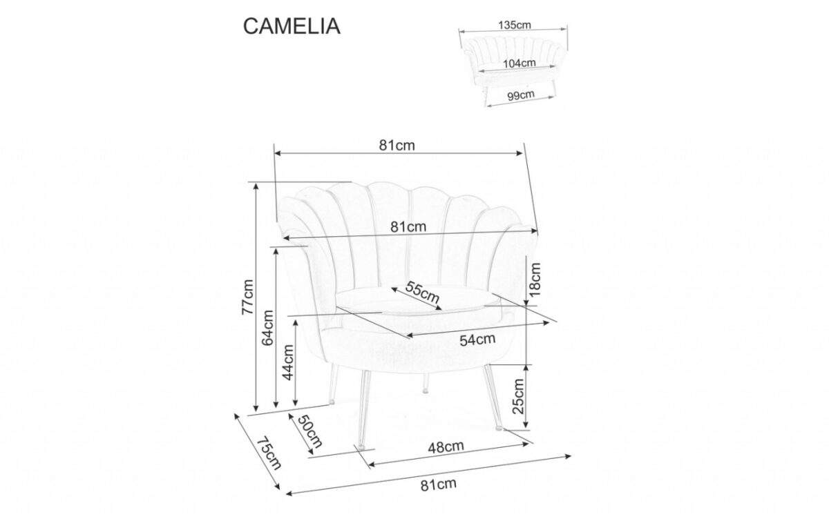 Poltrona Camelia 1 in velluto beige - Blu28/oro - immagine 7
