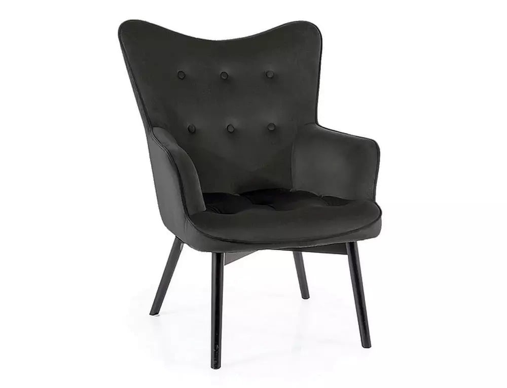 fotoliu-carmen-velvet-negru-blu19-negru-mat176581 Poltrona Carmen in velluto nero - Blu19/nero opaco - immagine 1