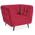 Poltrona Castello 1 Bordeaux in velluto - Blu59/wenge