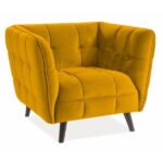 Poltrona Castello 1 velluto curry - Blu68/wenge
