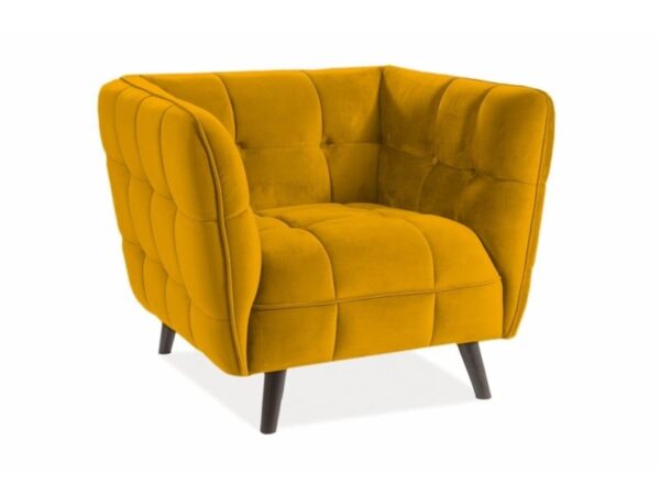 Poltrona Castello 1 velluto curry - Blu68/wenge
