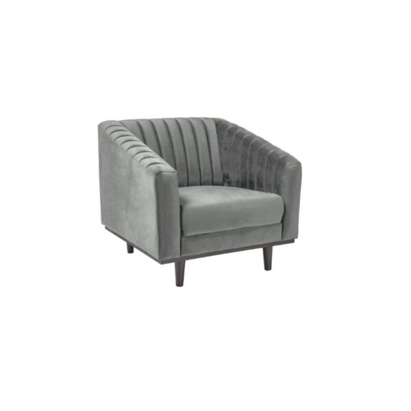 Poltrona Asprey in velluto 1 grigio - H78 cm