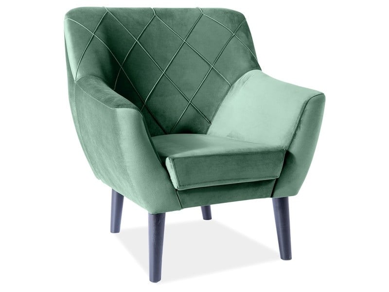 fotoliu-catifea-kier-1-verde-blu78-wenge18431 Poltrona in velluto Kier 1 velluto verde Blu78/wenge - immagine 1