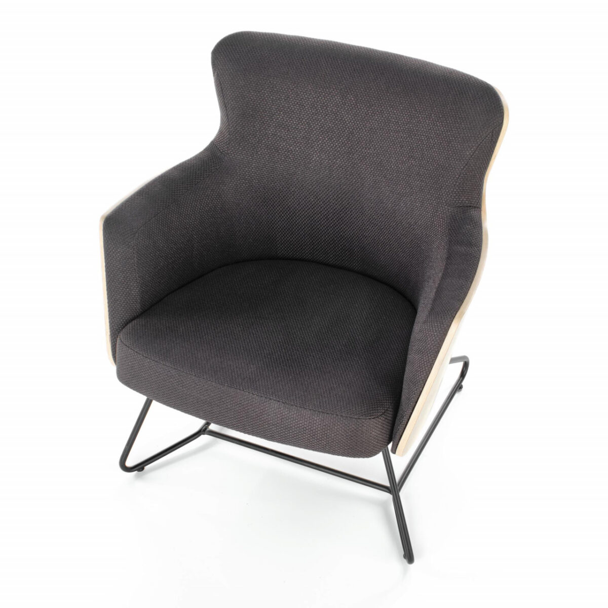 Poltrona Chillout in grigio scuro/legno naturale/nero - H79 cm - immagine 3