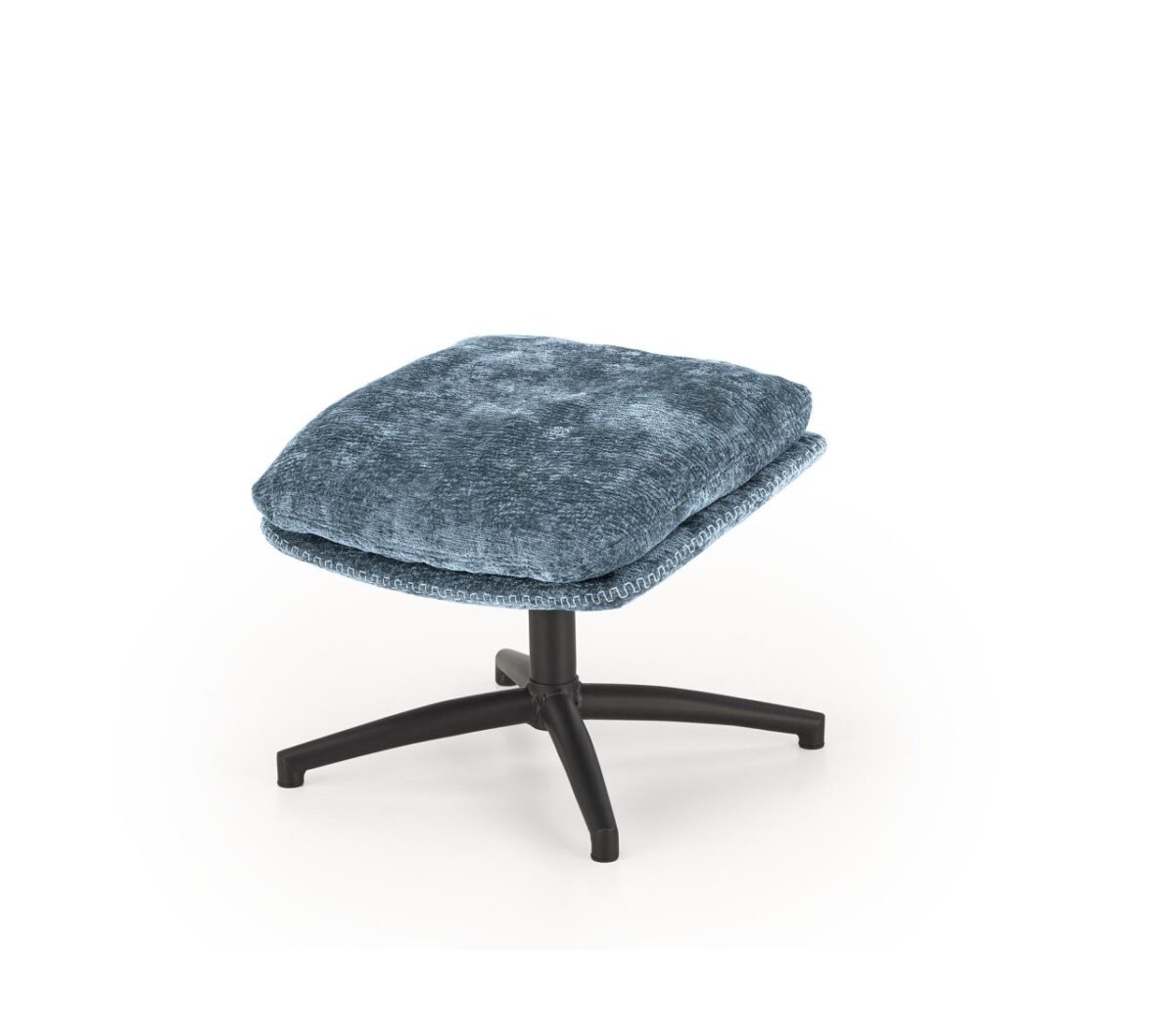 Poltrona Dario + sgabello in tessuto blu - H100 cm - immagine 5