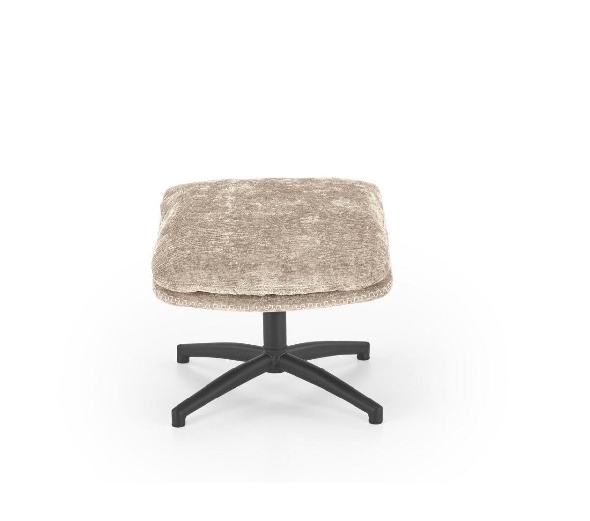 Poltrona Dario + sgabello in tessuto beige - H100 cm - immagine 4
