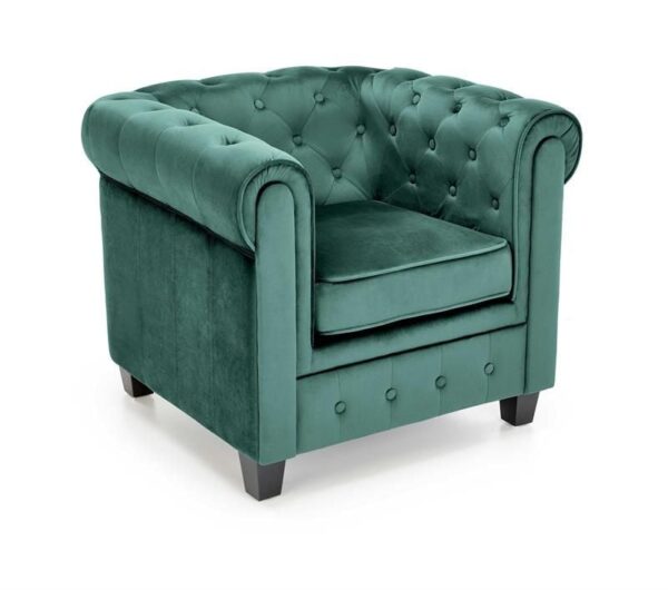 Poltrona Eriksen in velluto verde