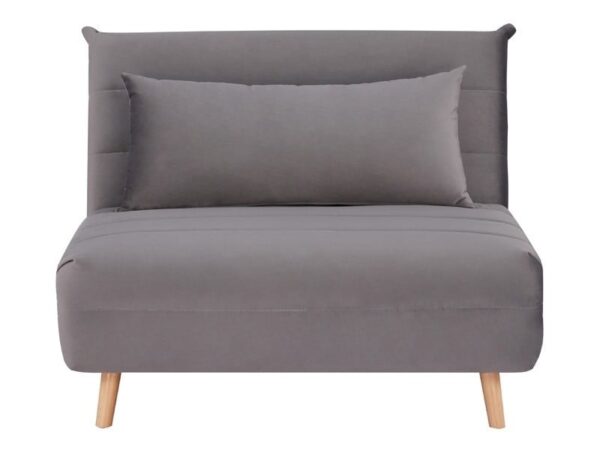 Poltrona allungabile Spike in velluto grigio - L90 x L105 x H80 cm