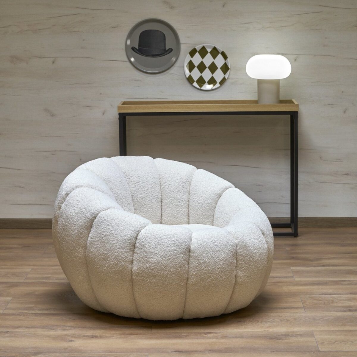 Poltrona Gaspar in crema - H60 cm - immagine 4