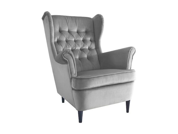 Poltrona Harry in velluto grigio - Blu14